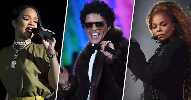 Bruno Mars, Rihanna y Janet Jackson