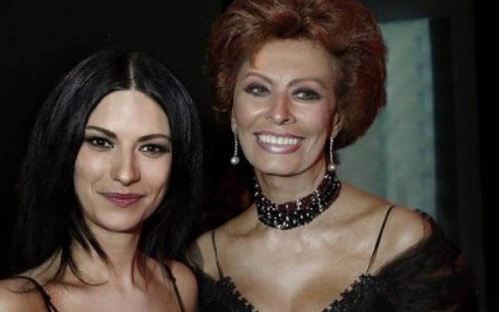 Laura Pausini y Sophia Loren
